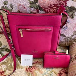 Kate Spade pink crossbody and wallet set